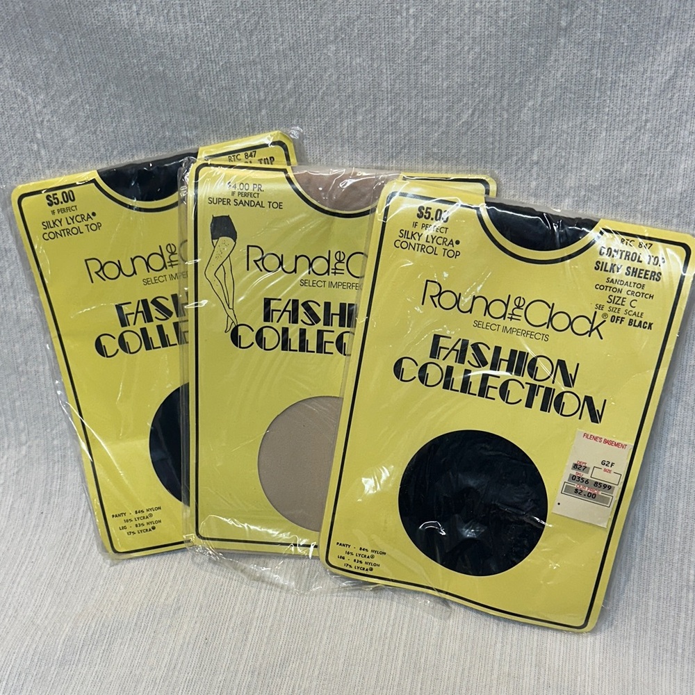 Round the Clock Fashion Collection Pantyhose Set - vintage